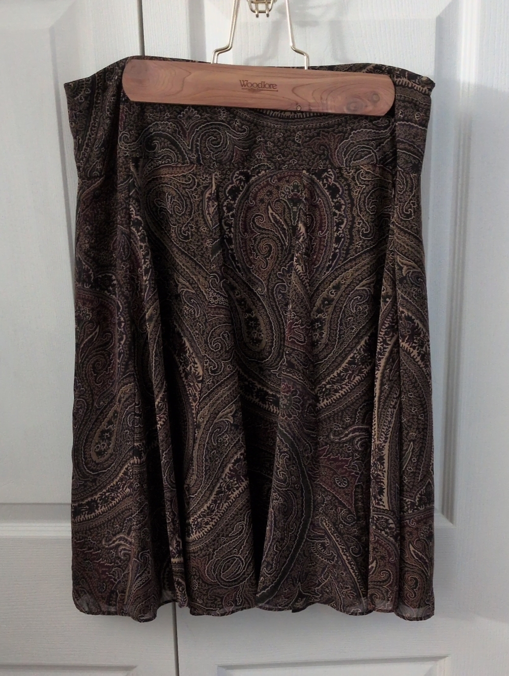 Chaps Brown Paisley A-Line Skirt